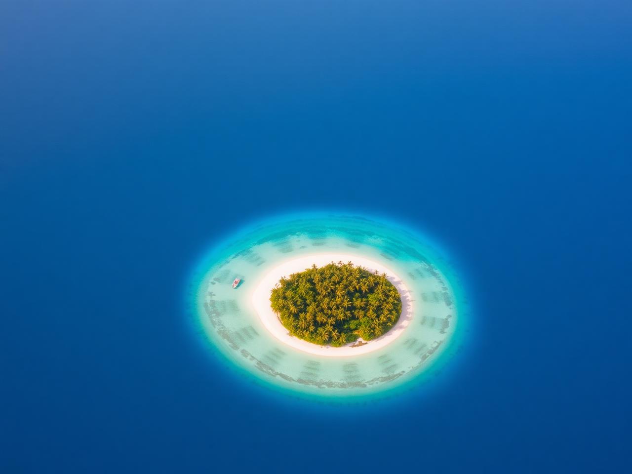 Luxury private island for sale in the Maldives inside a turquoise atoll